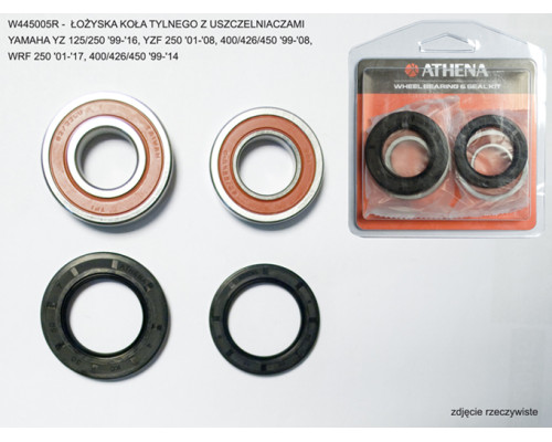 Підшипники задніх коліс athena з сальниками yamaha yz 125/250 '99-'16, yzf 250 '01-'08, 400/426/450 '99-'08, wrf 250 '01-'17, 400/426/450 '99-'14