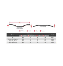 Scar racing рульо 28.6mm модель rc bend колір синій/чорний колір губки синій/білий/червоний