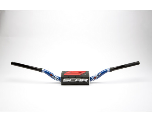 Рульмо scar racing 28.6mm villopoto/stewart модель blue/black sponge чорний/білий