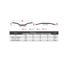 Рульмо scar racing 28.6mm villopoto/stewart модель blue/black sponge чорний/білий
