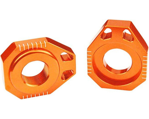 Scar racing napinacze (napinacz) ЗАДНІnej o?ki (osi) ktm sx / sxf / exc 125 / 250 / 450 / 530 '08-'12, exc / excf '08-'24 (?r 20mm) КОЛІР ПОМАРАНЧЕВИЙ (kpl.-2szt.)