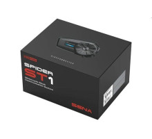Sena Spider ST1 Інтерком Мотоциклетний Mesh 2.0 до 2000м з HD динаміками та універсальним мікрофоном без FM радіо 1 комплект чорний