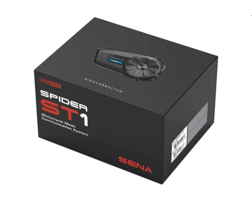 Sena Spider ST1 Інтерком Мотоциклетний Mesh 2.0 до 2000м HD Динаміки Універсальний Мікрофонний Набір (Без FM Радіо) 2 Комплекти Чорний
