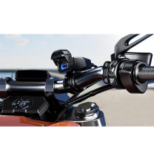 Biketec Gniazdo USB Quick Charge Power Delivery для мотоцикла SAE на кермо Чорний