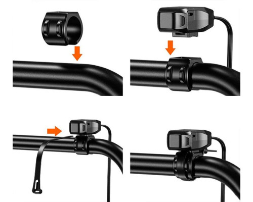 Biketec Gniazdo USB Quick Charge Power Delivery для мотоцикла SAE на кермо Чорний
