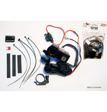 Biketec MUS04 гніздо запальнички для мотоцикла з двома USB з запобіжником монтаж на кермо чорний