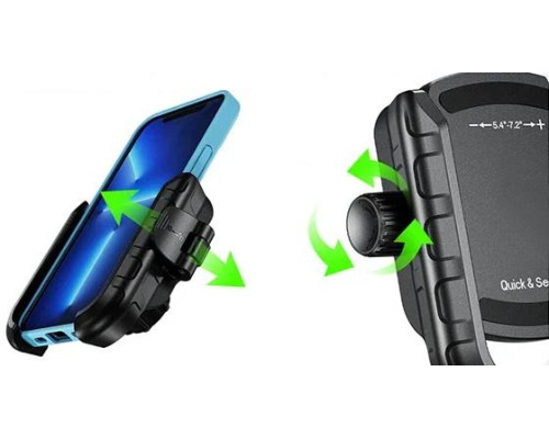 Biketec R9-Clip-Damper тримач для телефону антивібраційний швидкознімний для керма або дзеркала чорний