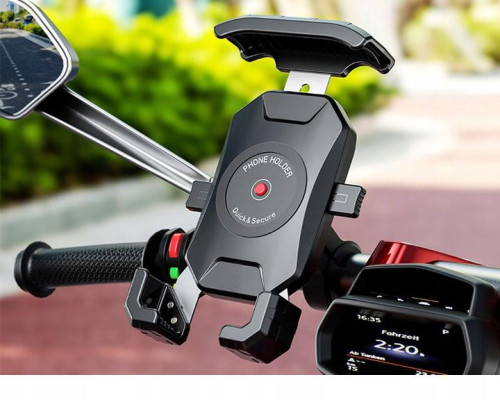 Biketec R15-Metal тримач для телефону на мотоцикл металевий на кермо або дзеркало чорний