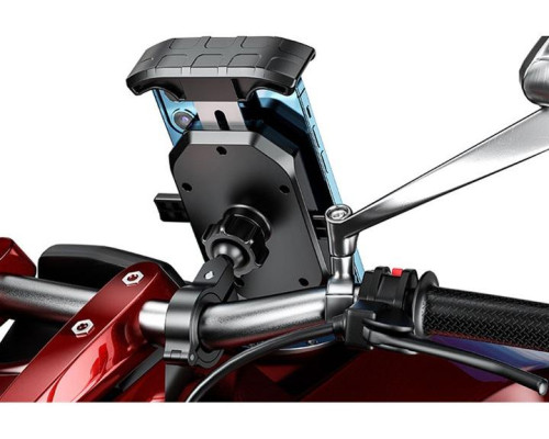 Biketec R15-Metal тримач для телефону на мотоцикл металевий на кермо або дзеркало чорний
