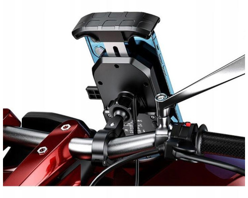 Biketec R15W-PD тримач для мотоцикла з індукційною зарядкою для телефону чорний