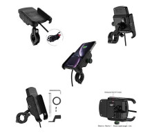 Biketec R9W-Metal тримач для мотоцикла з індукційною зарядкою для телефону чорний