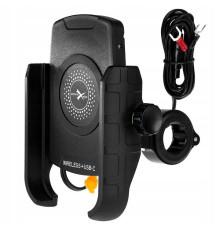 Biketec R9W-PD тримач для мотоцикла з індукційною зарядкою USB-C Quick Charge металевий чорний