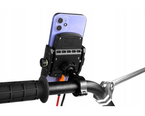 Biketec R9W-PD тримач для мотоцикла з індукційною зарядкою USB-C Quick Charge металевий чорний