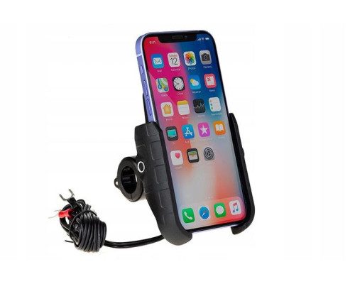 Biketec R9W-PD тримач для мотоцикла з індукційною зарядкою USB-C Quick Charge металевий чорний
