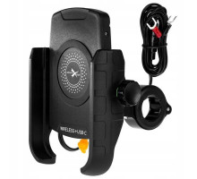 Biketec R9W-PD тримач для мотоцикла з індукційною зарядкою USB-C Quick Charge металевий чорний