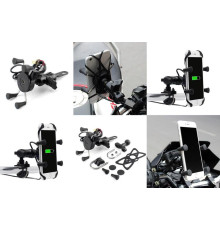 Biketec тримач для перемикача motocyklowy з ?adowark? USB на телефон montowany на РУЛЬОВІ КОЛЕСА lub ДЗЕРКАЛО тип: RAM- метал "L"
