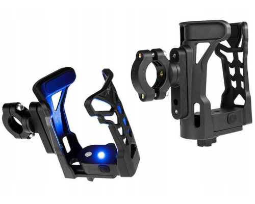 Biketec UBH2 тримач для фляги/пляшки/термоса з LED-діодом для мотоцикла, скутера, велосипеда чорний