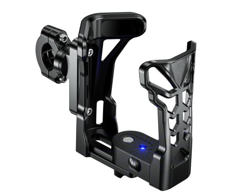 Biketec UBH2 тримач для фляги/пляшки/термоса з LED-діодом для мотоцикла, скутера, велосипеда чорний