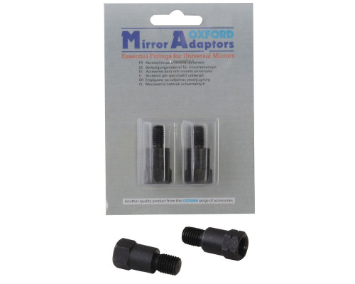 Oxford Adapter для дзеркал універсальних Reverse 10mm-8mm (8mm в лівому дзеркалі - ліве різьблення) 2 шт. Чорний