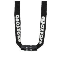 Oxford Combi Chain 8 ланцюг протиугінний 8мм x 2м кодовий замок чорний