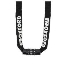 Oxford Combi Chain 8 ланцюг протиугінний 8мм x 2м кодовий замок чорний