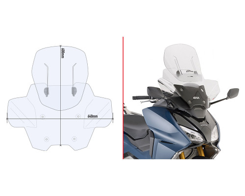 Givi Airflow Регульоване вітрове скло HONDA Forza 750 2021 Прозоре