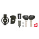 Givi, комплект ключів для кофра, 3 вставки + 6 ключів, чорний