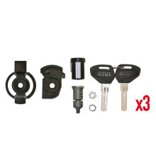 Givi, комплект ключів для кофра, 3 вставки + 6 ключів, чорний