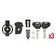 Givi, комплект ключів для кофра, 3 вставки + 6 ключів, чорний