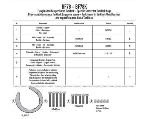 Givi Tanklock Кріплення KTM Duke 790/890 2018-2023 Чорний