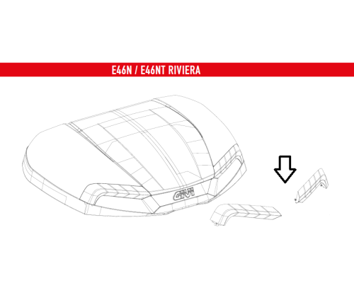 Givi E46 Відбивач для Кофра Червоний (Кріплення в комплекті)