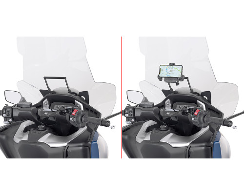 Givi, поперечка для монтажу GPS/смартфона, HONDA Forza 750, 2021, чорний