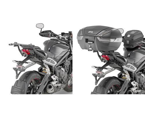 Givi, Стелаж для центрального кофра, без плити, для Triumph Street Triple 765, 2017-2018, чорний