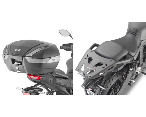 Givi, Стелаж для центрального кофра, алюмінієва плита Monokey, YAMAHA Tracer 9 (2021), сріблястий