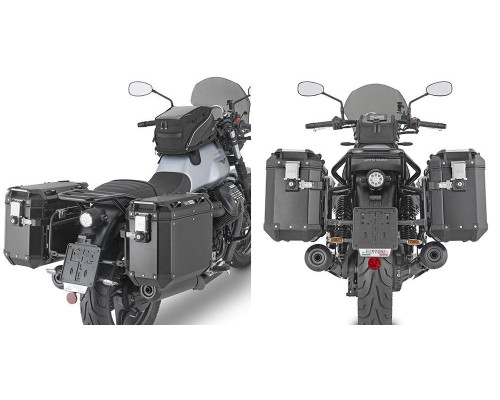 Givi, Стелаж Бічні футляри One-Fit Cam, для Moto Guzzi V7 Stone 850, 2021-2023, чорний