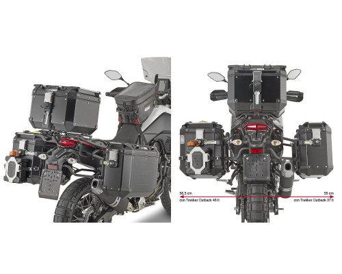 Givi, One-Fit Cam, Стелаж для бокових кофрів, для YAMAHA 700, 2019, чорний