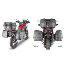 Givi, Стелаж Бічні футляри One-Fit Monokey, для Aprilia Tuareg 660, 2021-2024, чорний