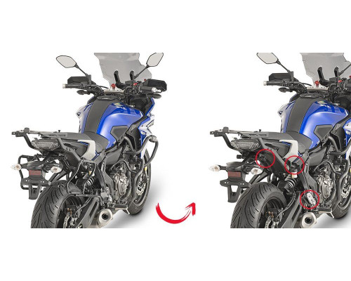 Givi, Стелаж для бокових кофрів, V35/K33, для YAMAHA MT-07 Tracer (2016-2017), чорний