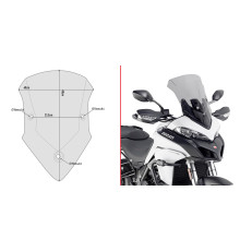 Givi скло димчасте для Ducati Multistrada 950/1200/1260 (2015-2018) мотоциклетне вітрове скло димчасте