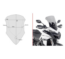 Givi скло димчасте для Ducati Multistrada 950/1200/1260 (2015-2018) мотоциклетне вітрове скло димчасте