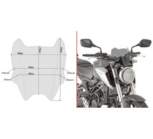 Givi скло Вітрове скло Димчасте 21x28 см HONDA CB 125 R / CB 300 R (18-19)