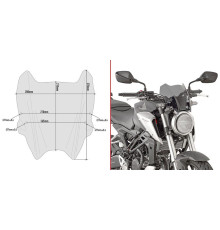 Givi скло Вітрове скло Димчасте 21x28 см HONDA CB 125 R / CB 300 R (18-19)