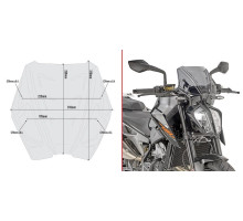 Givi скло димчасте для KTM Duke 790 (2018-2020), 25x31 см