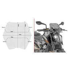 Givi скло димчасте для KTM Duke 790 (2018-2020), 25x31 см