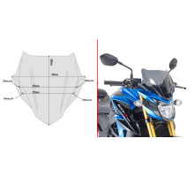 Givi скло Вітрове скло Димчасте 28x36,5 см Suzuki GSX S750 2017