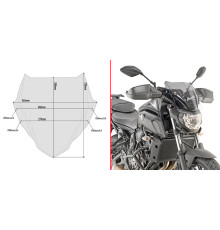 Givi MT-07 Вітрове скло димчасте 28x36,5 см 2018-2020