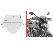 Givi MT-07 Вітрове скло димчасте 28x36,5 см 2018-2020