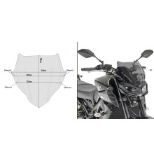 Givi MT-09 Вітрове скло димчасте 28x36,5 см YAMAHA 2017