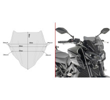 Givi MT-09 Вітрове скло димчасте 28x36,5 см YAMAHA 2017