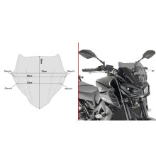 Givi MT-09 Вітрове скло димчасте 28x36,5 см YAMAHA 2017